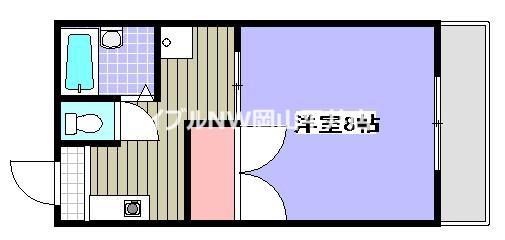 シークハウスコーポ(1K/2階)の間取り写真