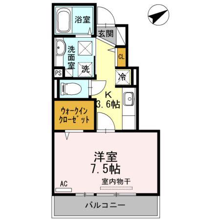 フェリオ望(1K/1階)の間取り写真