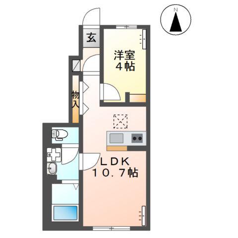 サンライズK(1LDK/1階)の間取り写真