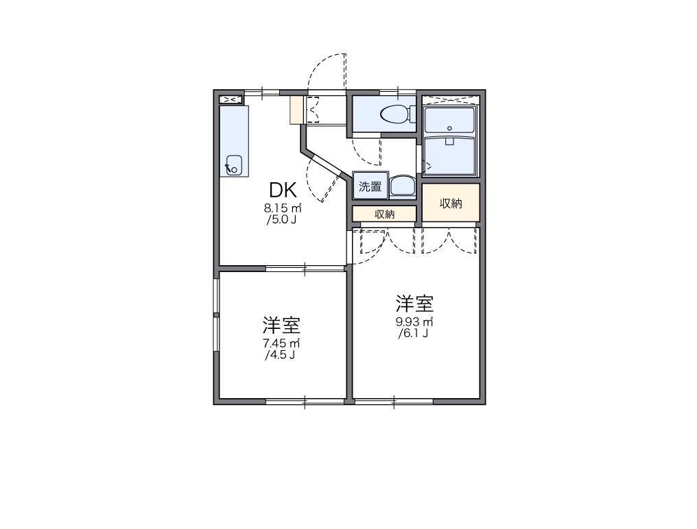レオパレス AKURA(2DK/1階)の間取り写真