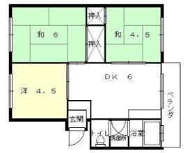 夢前台ハイツ(3DK/3階)の間取り写真