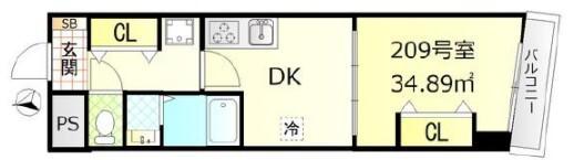 日興パレス羽田PARTII(1DK/2階)の間取り写真
