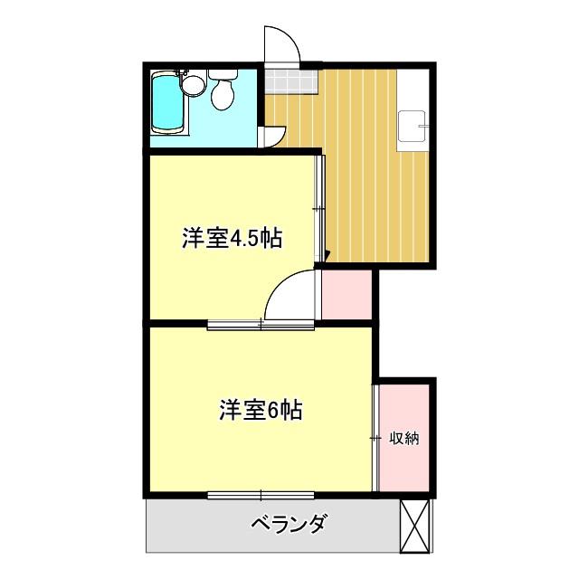 メゾンセルダム(2DK/2階)の間取り写真