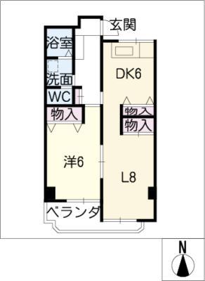 MARUMANマンション(1LDK/4階)の間取り写真