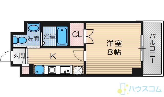 シプレス(1K/4階)の間取り写真