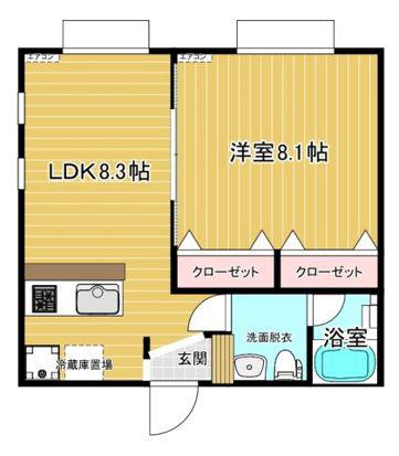 メルベーユ秀華II番館(1LDK/1階)の間取り写真