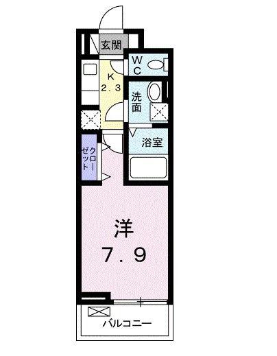 グラン ソレイユ(1K/3階)の間取り写真