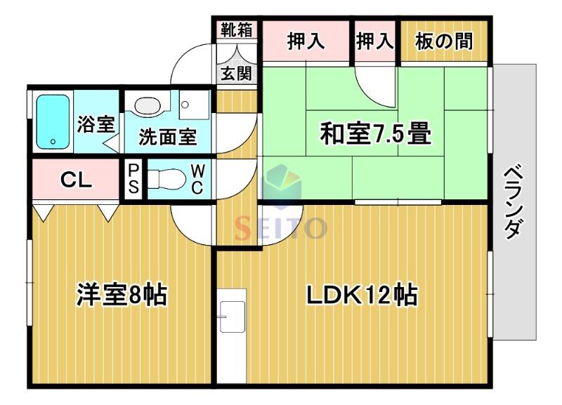 プランドール・ドミール(2LDK/2階)の間取り写真