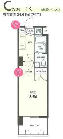 NO.70 ORIENTBLD(1K/5階)の間取り写真