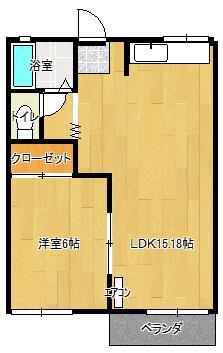 コンシェール萩原A(1LDK/1階)の間取り写真
