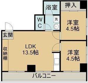 サンファンレジデンス(2LDK/10階)の間取り写真