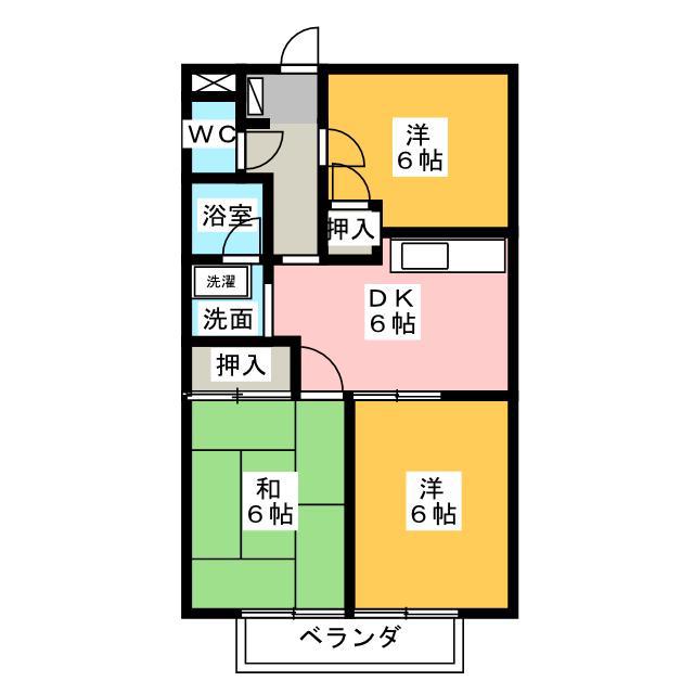 リヴェール(3DK/1階)の間取り写真