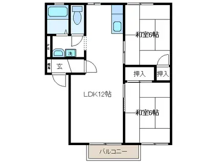 アクティブヒロキ(2LDK/1階)の間取り写真