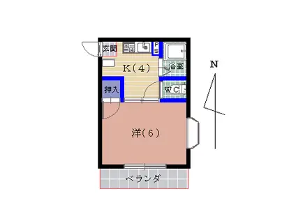 太陽マンション(1K/3階)の間取り写真
