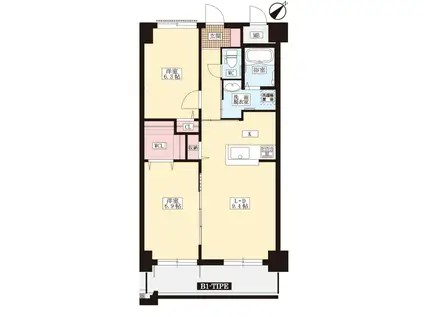 クリアウォータ(2LDK/4階)の間取り写真