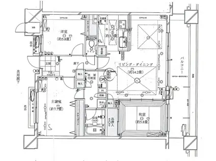 アパガーデンズ高崎駅前(3LDK/8階)の間取り写真