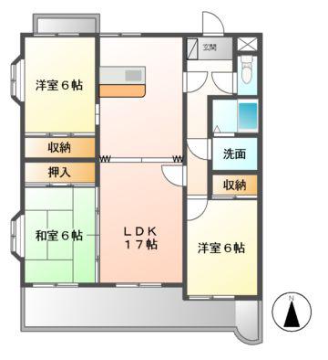 ジュネスSANOH(3LDK/3階)の間取り写真