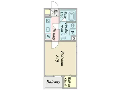 リアン猫洞通(1K/4階)の間取り写真