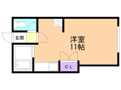 学大昭グリーンヒル3(ワンルーム/1階)の間取り写真