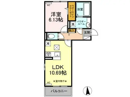エクシブ前橋A(1LDK/3階)の間取り写真