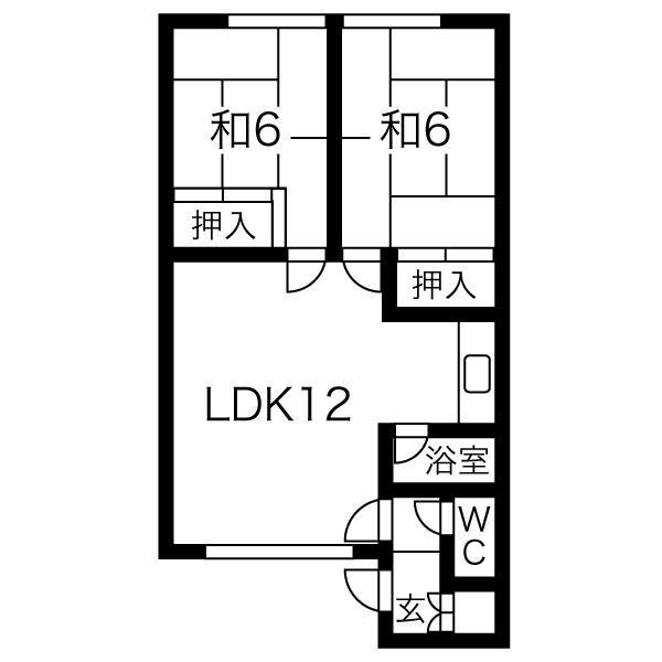 清水ハイツ(2LDK/2階)の間取り写真