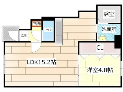 BONHEUR(1LDK/1階)の間取り写真