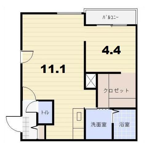 TONY VILLAGE KYOEI(1LDK/1階)の間取り写真