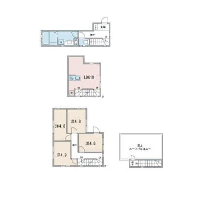 エアー中目黒 A(4LDK/1階)の間取り写真