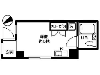 ＪＲ中央線 高円寺駅 徒歩5分 3階建 築33年(ワンルーム/1階)の間取り写真