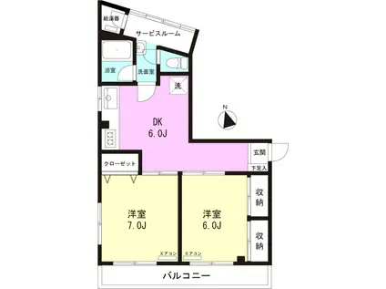 三井マンション(2SDK/3階)の間取り写真