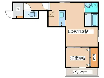 エクレール松が枝(1LDK/2階)の間取り写真