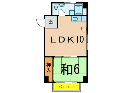 滝澤ビル(1LDK/3階)の間取り写真