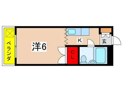 メゾンオモテ(1K/1階)の間取り写真