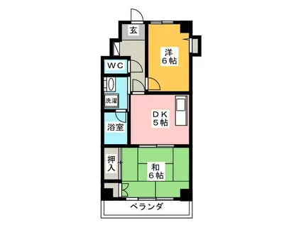 フロールカワムラ(2K/7階)の間取り写真
