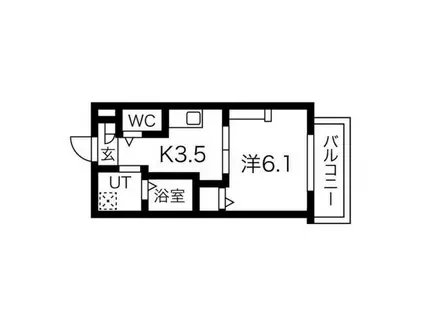 ALMO CASA三国ケ丘(1K/4階)の間取り写真