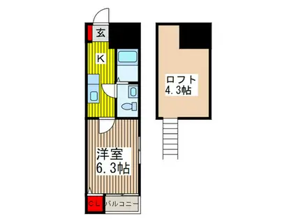 コンパ-メントハウス川口元郷(1K/1階)の間取り写真
