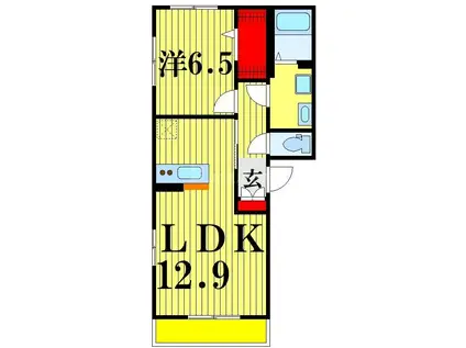 PLUMBERI(1LDK/1階)の間取り写真