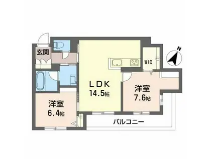 メゾンサフィーレ(2LDK/1階)の間取り写真