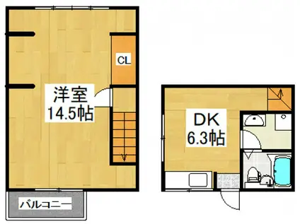 小澤アパート(1DK/1階)の間取り写真