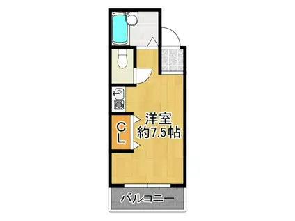 菅ハイツ(ワンルーム/3階)の間取り写真