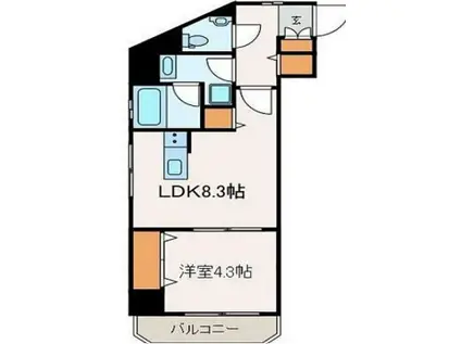 イデェオ東京(1LDK/5階)の間取り写真