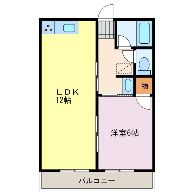 シティハイム白砂 B(1LDK/1階)の間取り写真