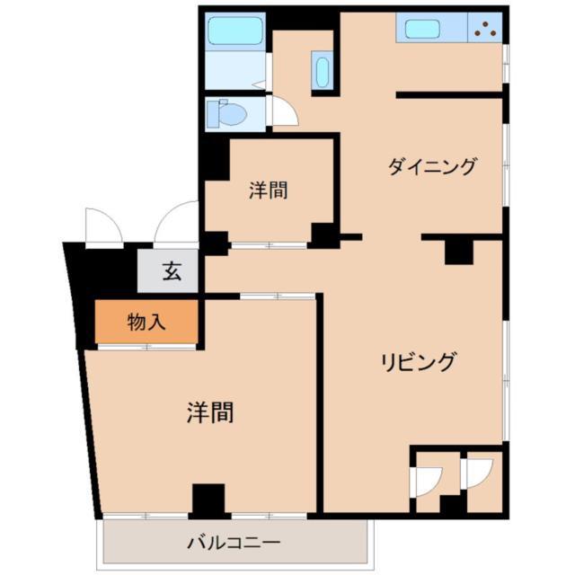 プライム伊藤(2LDK/3階)の間取り写真
