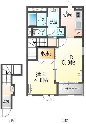 グランチェスタ(1LDK/2階)の間取り写真