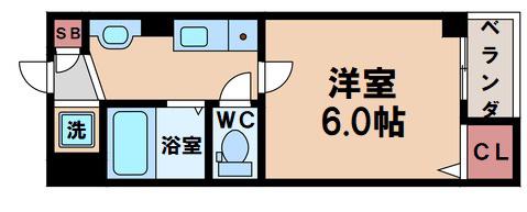 CLOVER住吉南(1K/2階)の間取り写真