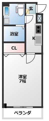 シャルムMK(1K/1階)の間取り写真