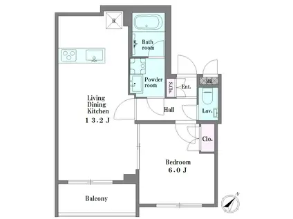 HAYAKAWACOURT SUN ハヤカワコートサン(1LDK/1階)の間取り写真