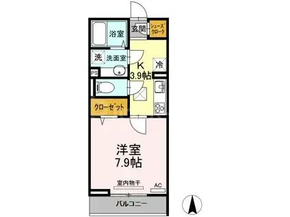 メゾンドアヴァンセ(1K/1階)の間取り写真