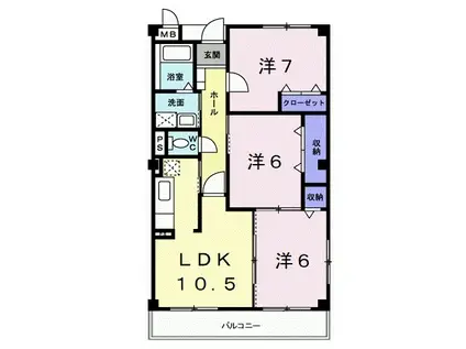 カーサグリーンII(3LDK/3階)の間取り写真