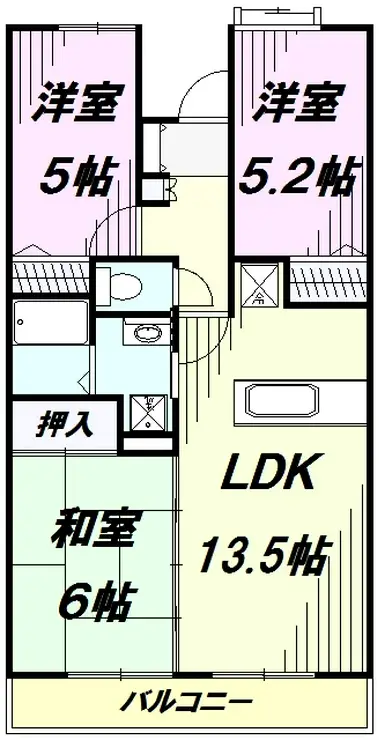 プリムヴェール新所沢 3階階 間取り